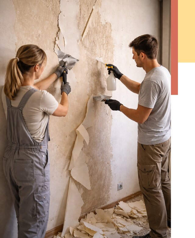 Снятие старых обоев в Братске от 5357 руб. под ключ недорого | ОТДЕЛОЧНИК-Брт