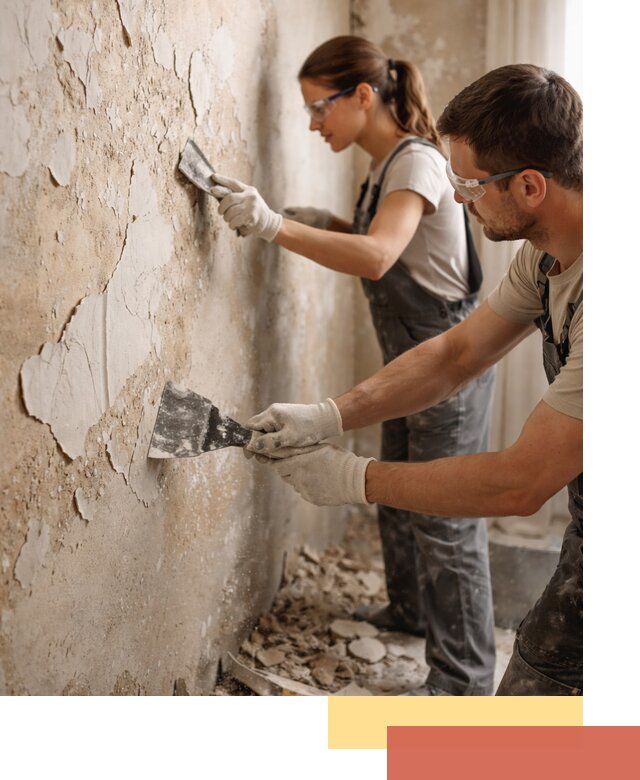 Снятие старой шпаклевки и подготовка поверхностей в Братске