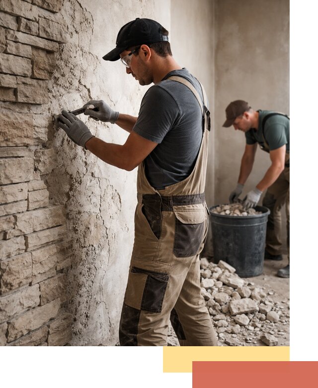 Демонтаж декоративного камня в Братске профессионально и безопасно