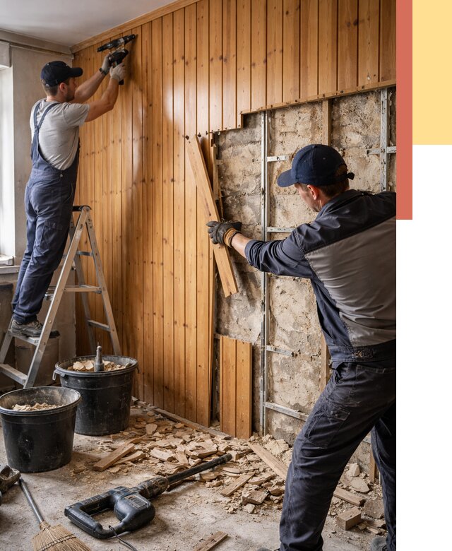 Демонтаж вагонки со стен в Братске от 1480 руб. — снятие, удаление, срочно | ОТДЕЛОЧНИК-Брт