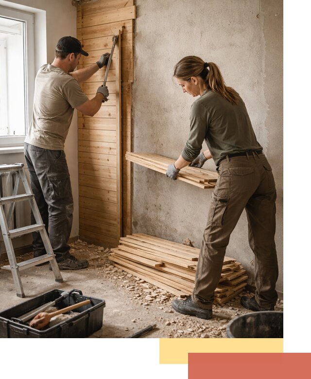 Демонтаж вагонки со стен в Братске — профессиональный демонтаж