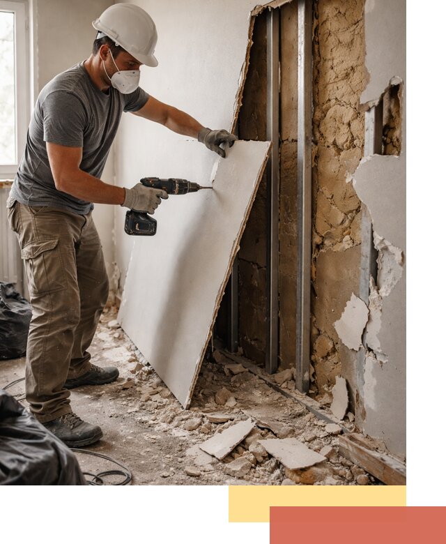 Демонтаж гипсокартона со стен в Братске качественно и быстро