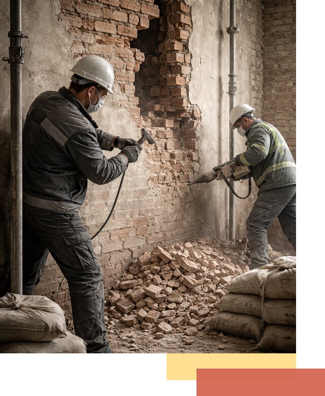 Демонтаж кирпичных стен в Братске быстро и безопасно