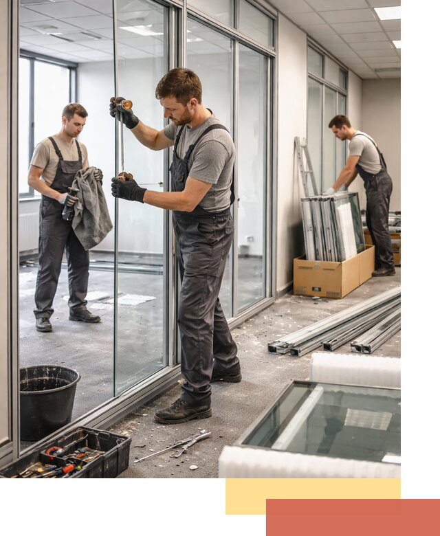 Демонтаж стеклянных перегородок в Братске быстро и безопасно