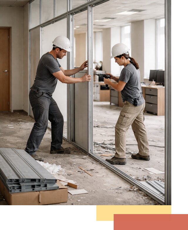 Демонтаж алюминиевых перегородок в Братске быстро и аккуратно