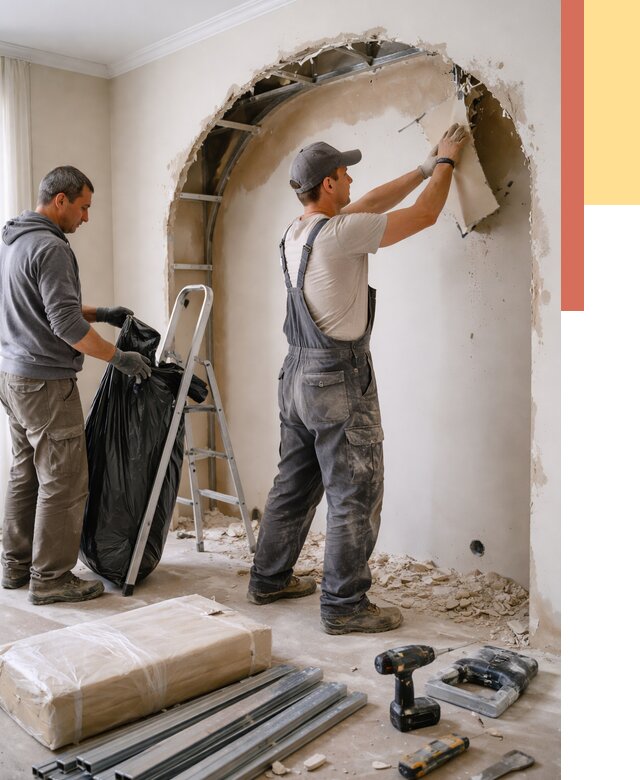 Демонтаж арки из гипсокартона в Братске от 3571 руб. — услуги под ключ | ОТДЕЛОЧНИК-Брт