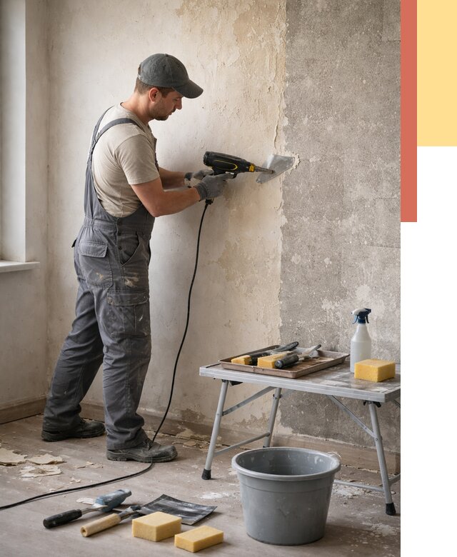 Очистка стен от клея в Братске от 1888 руб. — снятие и удаление клея со стен | ОТДЕЛОЧНИК-Брт