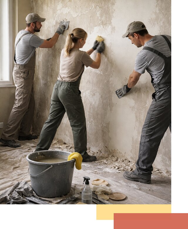 Очистка стен от клея и грунтовки в Братске качественно и быстро