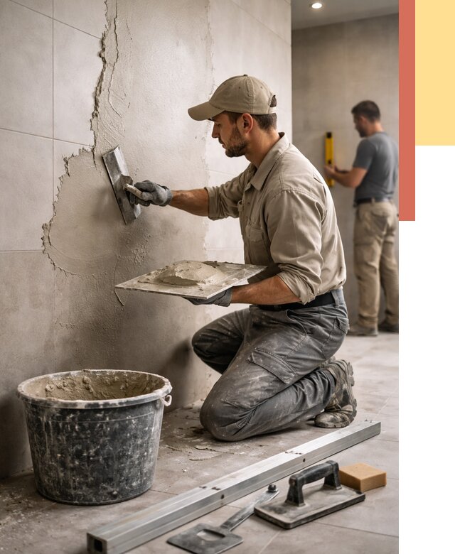 Штукатурка стен в ванной в Братске от 4592 руб./м² — выравнивание под ключ | ОТДЕЛОЧНИК-Брт