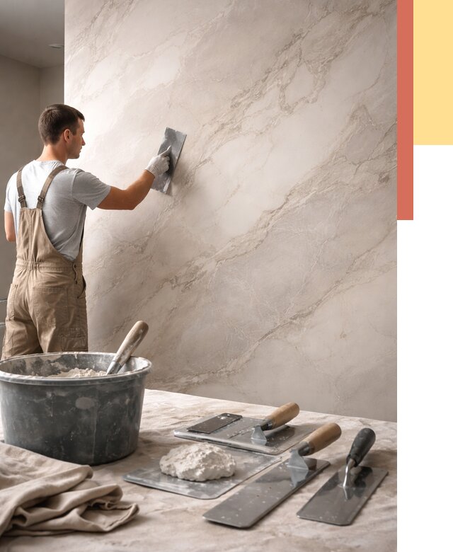 Декоративная штукатурка под мрамор в Братске от 2857 руб./м² — быстро и недорого | ОТДЕЛОЧНИК-Брт