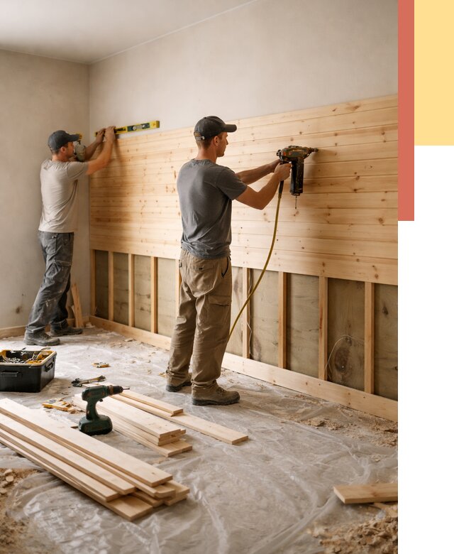 Монтаж деревянной вагонки на стены в Братске от 7653 руб. | Услуги монтажа вагонки | ОТДЕЛОЧНИК-Брт