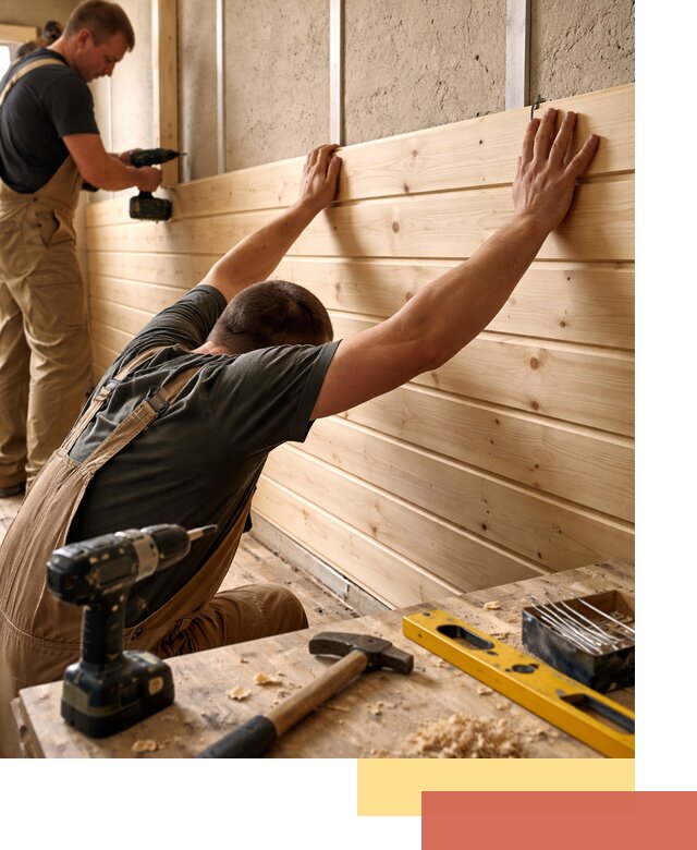 Монтаж деревянной вагонки на стены в Братске быстро и качественно