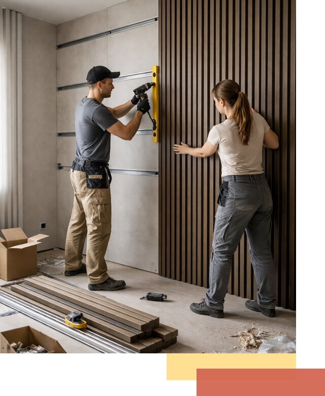 Монтаж реечных панелей на стены в Братске