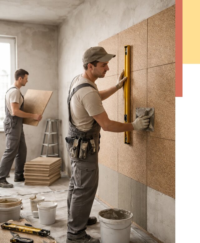 Монтаж пробковых панелей на стены в Братске от 3571 руб. — ОТДЕЛОЧНИК-Брт