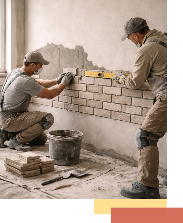 Монтаж декоративного кирпича профессионально в Братске