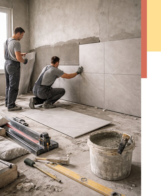 Облицовка стен керамогранитом в Братске от 4286 руб./м² — услуги под ключ | ОТДЕЛОЧНИК-Брт