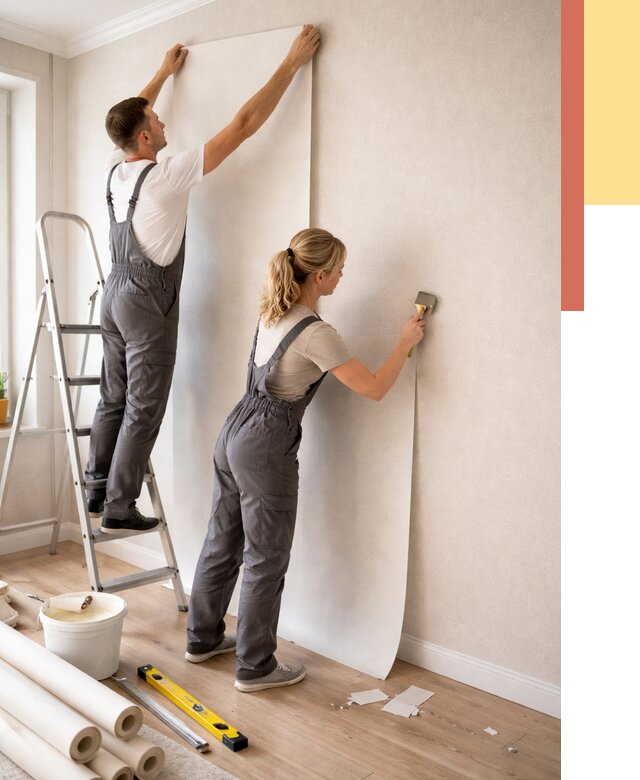 Поклейка флизелиновых обоев в Братске от 6122 руб. | Быстро и недорого — ОТДЕЛОЧНИК-Брт