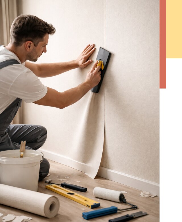 Поклейка виниловых обоев в Братске от 4592 руб. | Быстро и недорого — ОТДЕЛОЧНИК-Брт