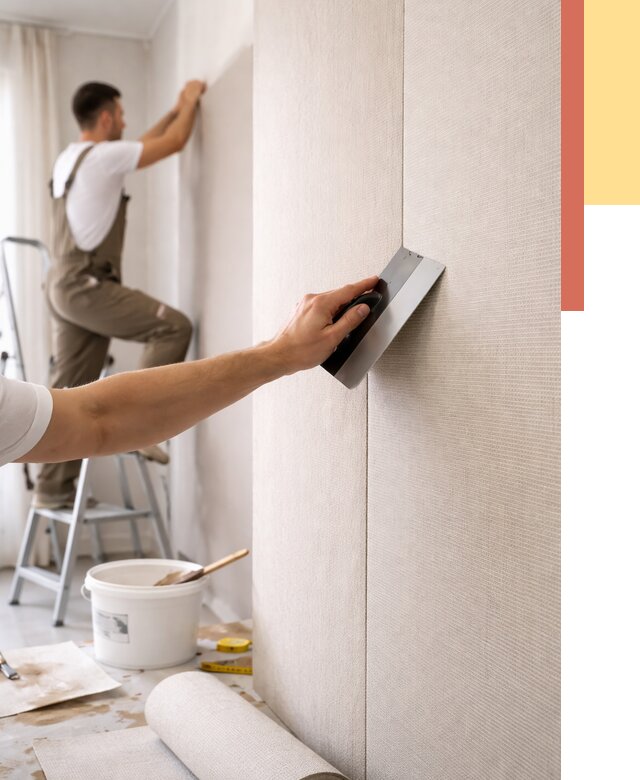 Поклейка текстильных обоев в Братске от 4592 руб. под ключ | ОТДЕЛОЧНИК-Брт