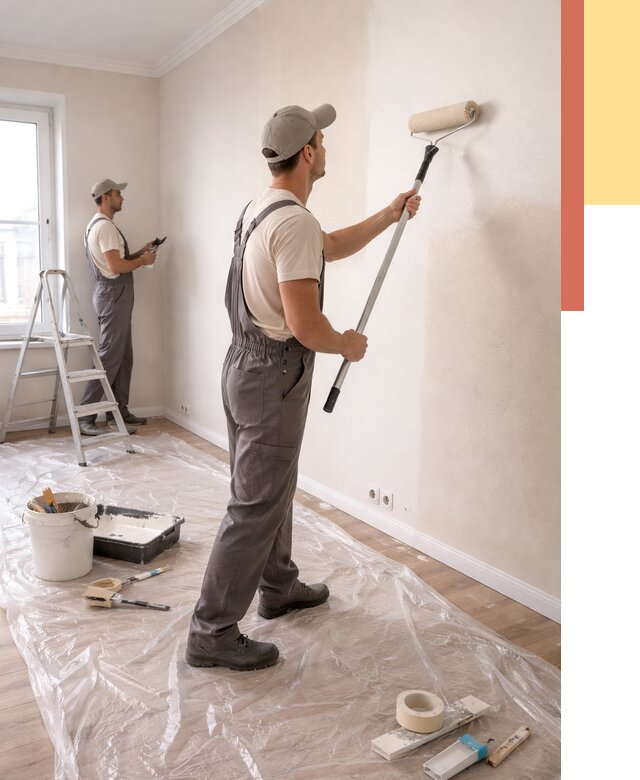 Покраска стен акриловой краской в Братске от 3571 руб./м² — быстро и недорого | ОТДЕЛОЧНИК-Брт