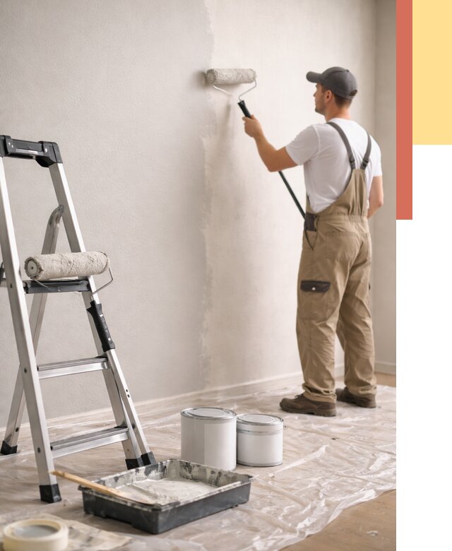 Покраска стен латексной краской в Братске от 4592 руб. за м2 | ОТДЕЛОЧНИК-Брт