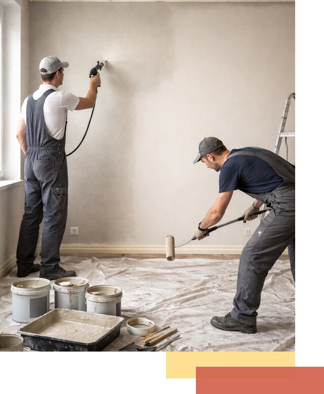 Покраска стен моющейся краской и защита поверхностей в Братске