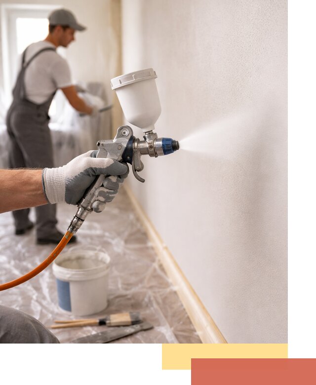 Покраска стен краскопультом в Братске быстро и качественно