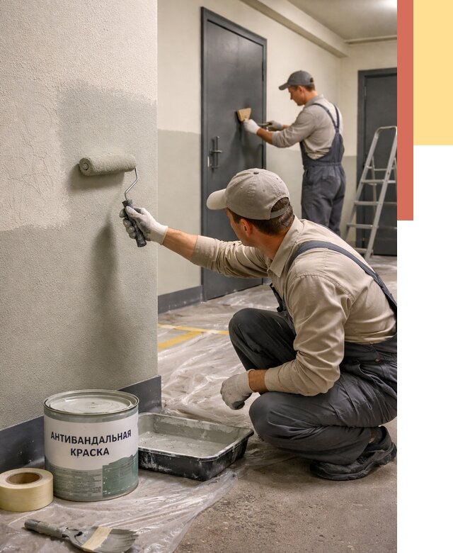 Покраска стен антивандальной краской в Братске от 4592 руб./м² под ключ | ОТДЕЛОЧНИК-Брт