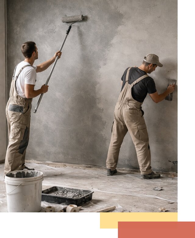 Покраска стен под бетон в Братске профессионально и недорого