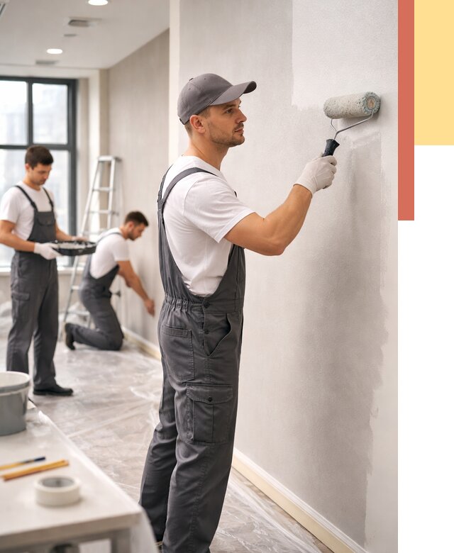 Покраска стен в офисе в Братске от 8673 руб. — быстро и недорого | ОТДЕЛОЧНИК-Брт