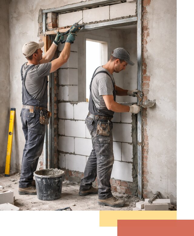 Закладка дверного проема под ключ в Братске: демонтаж, монтаж, отделка