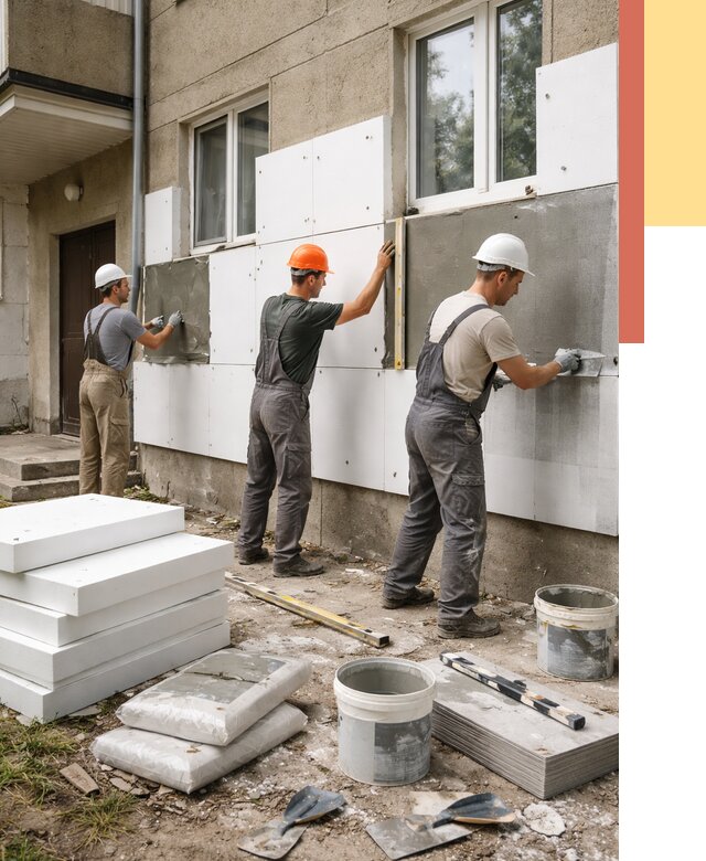 Утепление стен пенопластом в Братске от 1786 руб. — недорого и под ключ | ОТДЕЛОЧНИК-Брт