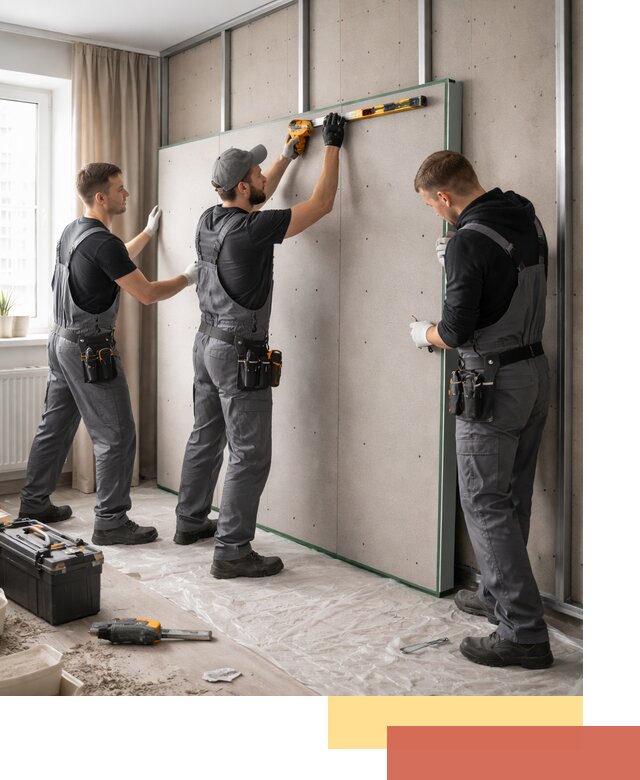 Шумоизоляция стен панелями ЗИПС в Братске для жилых и коммерческих помещений