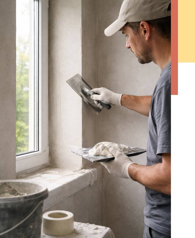 Штукатурка откосов в Братске от 4592 руб/м² — услуги и выравнивание под ключ | ОТДЕЛОЧНИК-Брт