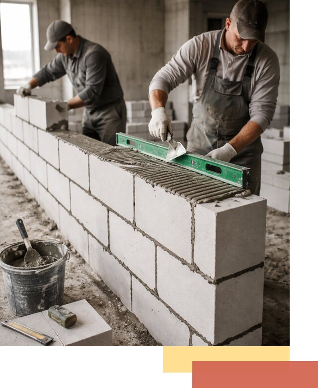 Кладка перегородок из газобетона в Братске быстро и качественно