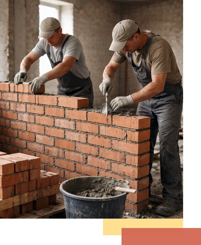 Кладка кирпичных перегородок под ключ в Братске