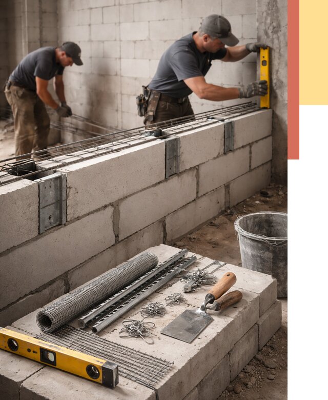 Армирование кладки перегородок в Братске от 765 руб. под ключ | ОТДЕЛОЧНИК-Брт