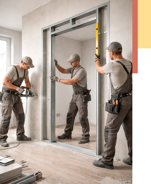 Устройство дверного проема в перегородке в Братске от 4592 руб. под ключ | ОТДЕЛОЧНИК-Брт