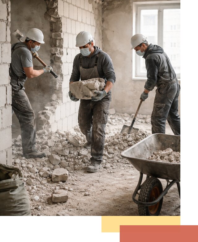 Демонтаж блочных перегородок в Братске быстро и аккуратно