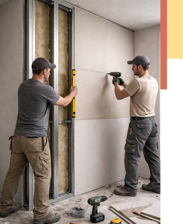 Монтаж двухслойной перегородки из гипсокартона в Братске от 1480 руб. | ОТДЕЛОЧНИК-Брт