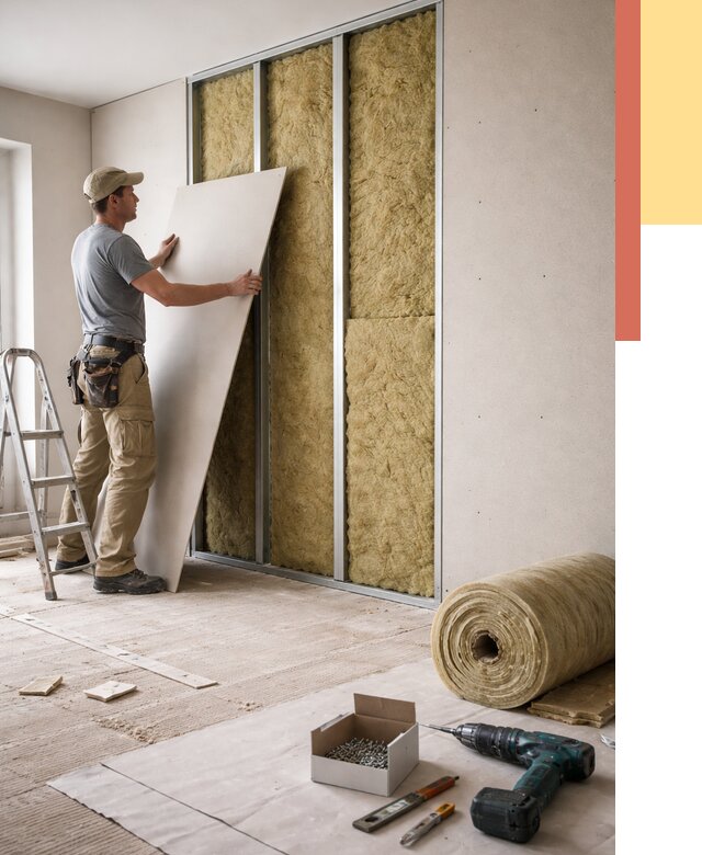 Перегородка из гипсокартона с шумоизоляцией в Братске от 3184 руб. | ОТДЕЛОЧНИК-Брт