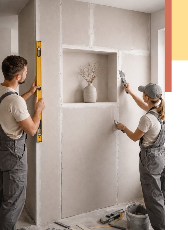 Перегородка из гипсокартона с нишей в Братске от 3316 руб. под ключ | ОТДЕЛОЧНИК-Брт