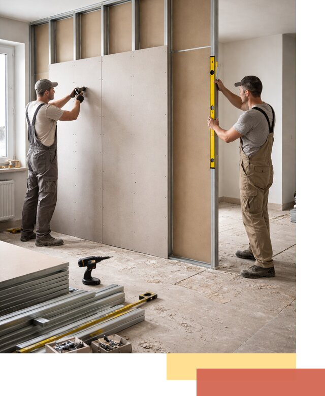 Зонирующая перегородка из гипсокартона под ключ в Братске