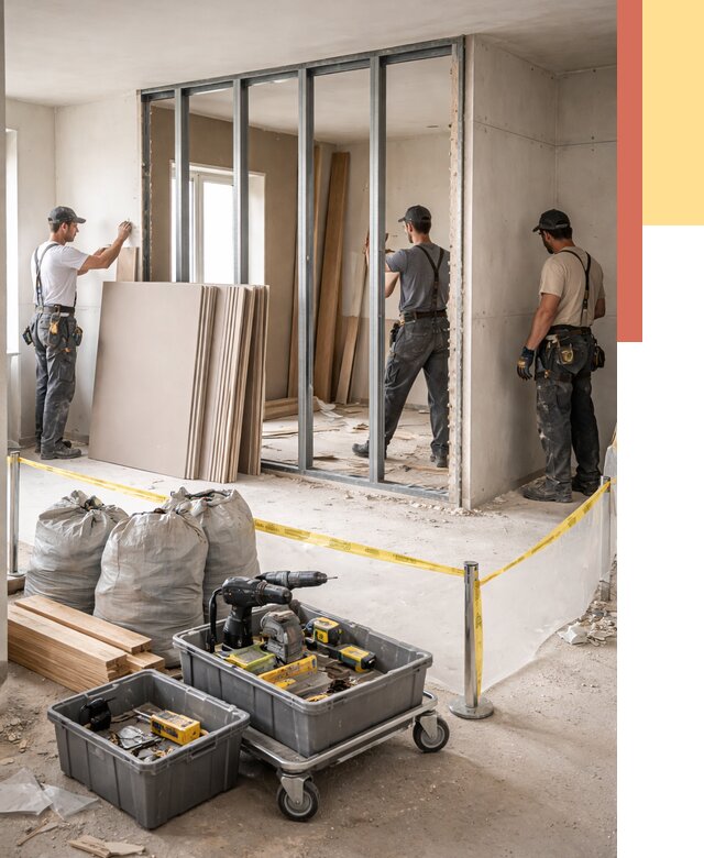 Перенос гипсокартонной перегородки в Братске под ключ от 4592 руб. | Демонтаж и монтаж – ОТДЕЛОЧНИК-Брт