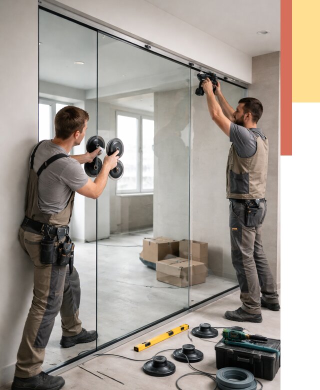 Монтаж стеклянных перегородок в Братске от 6633 руб. | ОТДЕЛОЧНИК-Брт