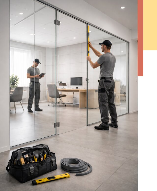 Цельностеклянные перегородки под ключ в Братске от 9694 руб. — монтаж и цены | ОТДЕЛОЧНИК-Брт