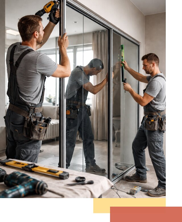 Каркасные стеклянные перегородки под ключ в Братске