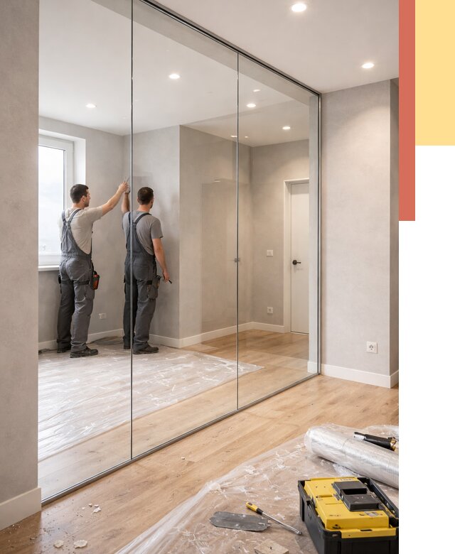 Безрамные стеклянные перегородки в Братске — монтаж от 9694 руб. | ОТДЕЛОЧНИК-Брт