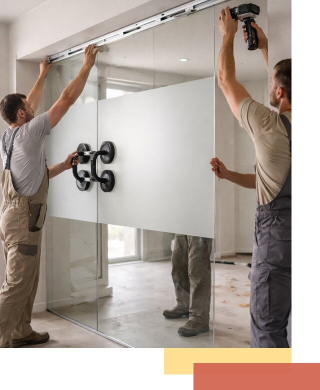 Матовые стеклянные перегородки под ключ в Братске