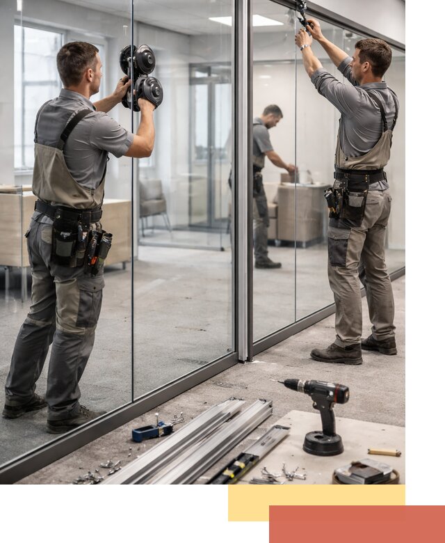 Стеклянные офисные перегородки под ключ в Братске